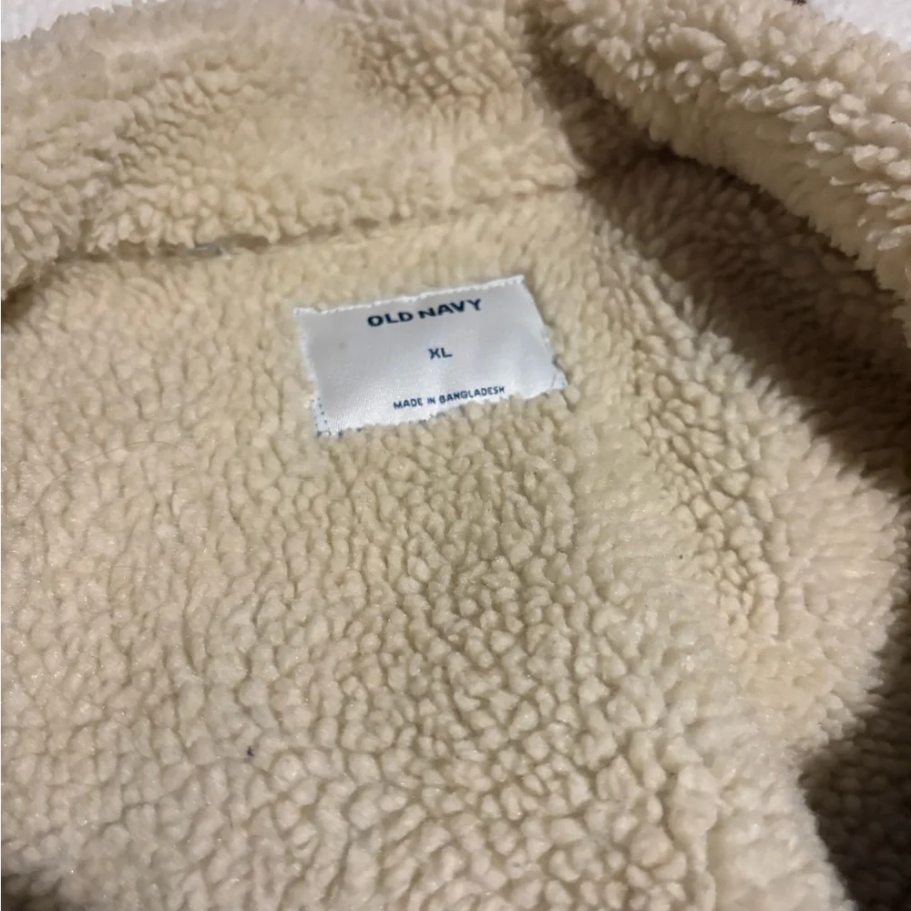 Old Navy Light Blue Denim Jacket with Cream Sherpa - Picture 4 of 4